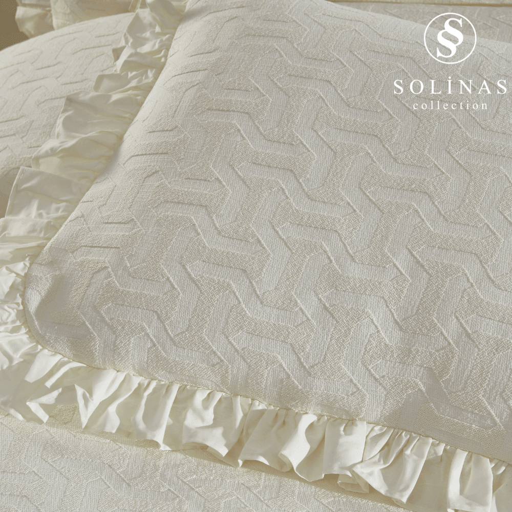 Solinas Collection Miranda Pamuklu Krem King Size Yatak Örtüsü