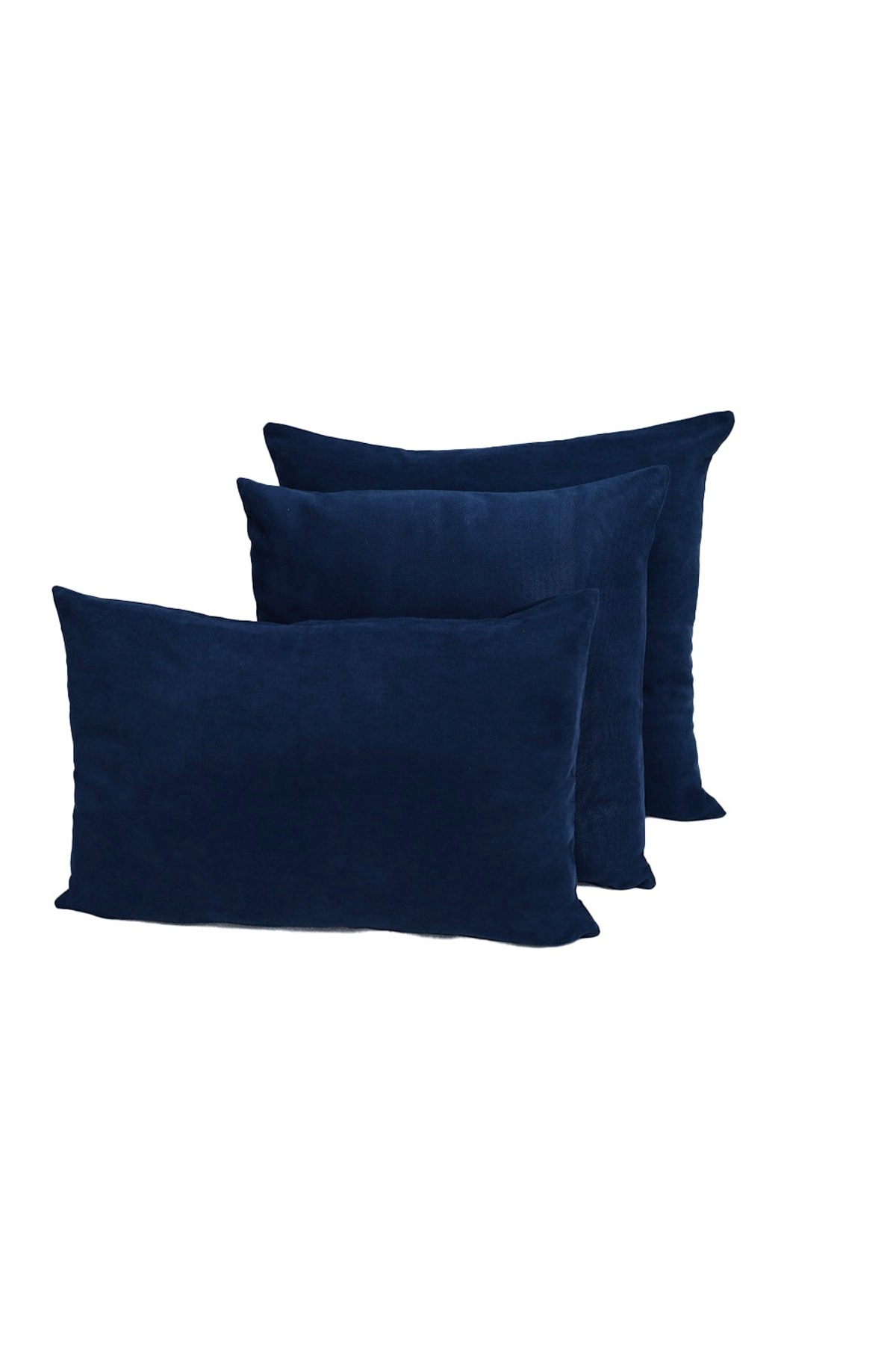 3-Piece Honeycomb Fabric Dahlia Throw Pillow Case - Navy Blue