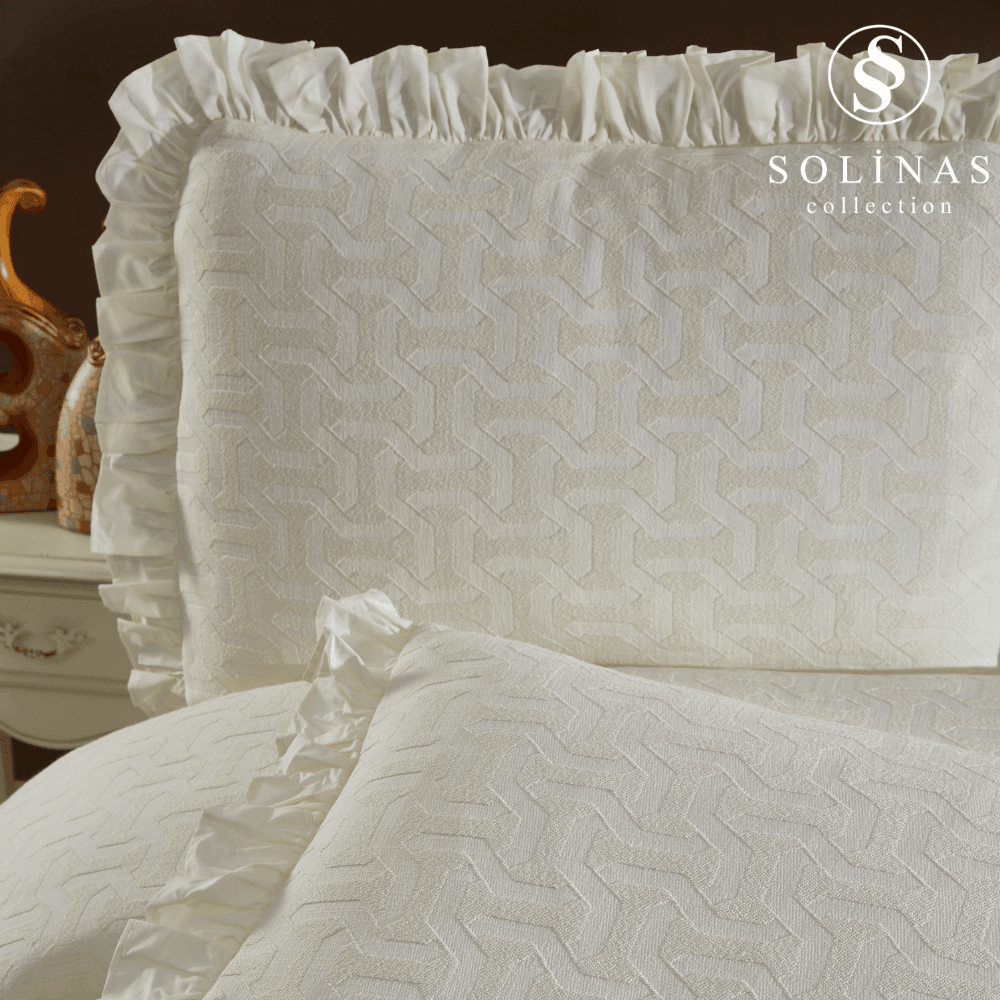 Solinas Collection Miranda Pamuklu Krem King Size Yatak Örtüsü