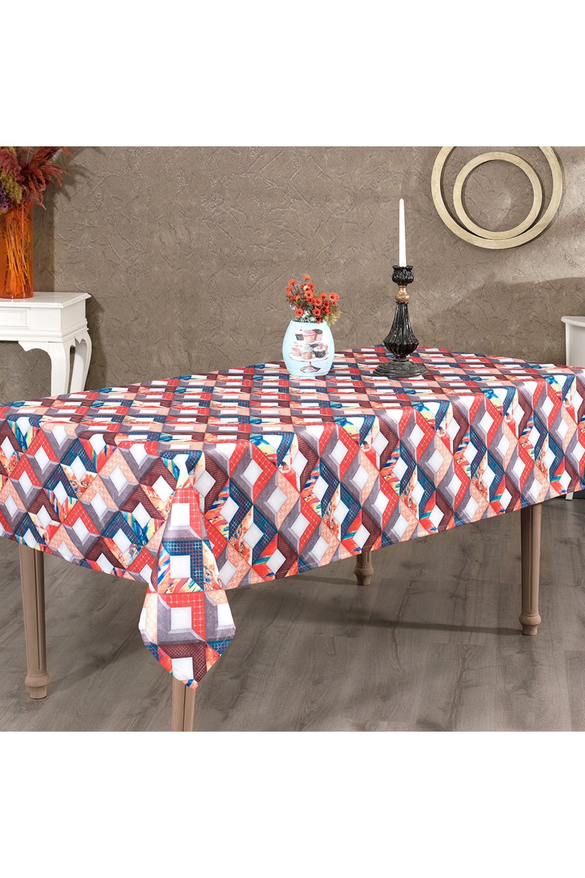 Digital Printed Colorful Orange Tablecloth