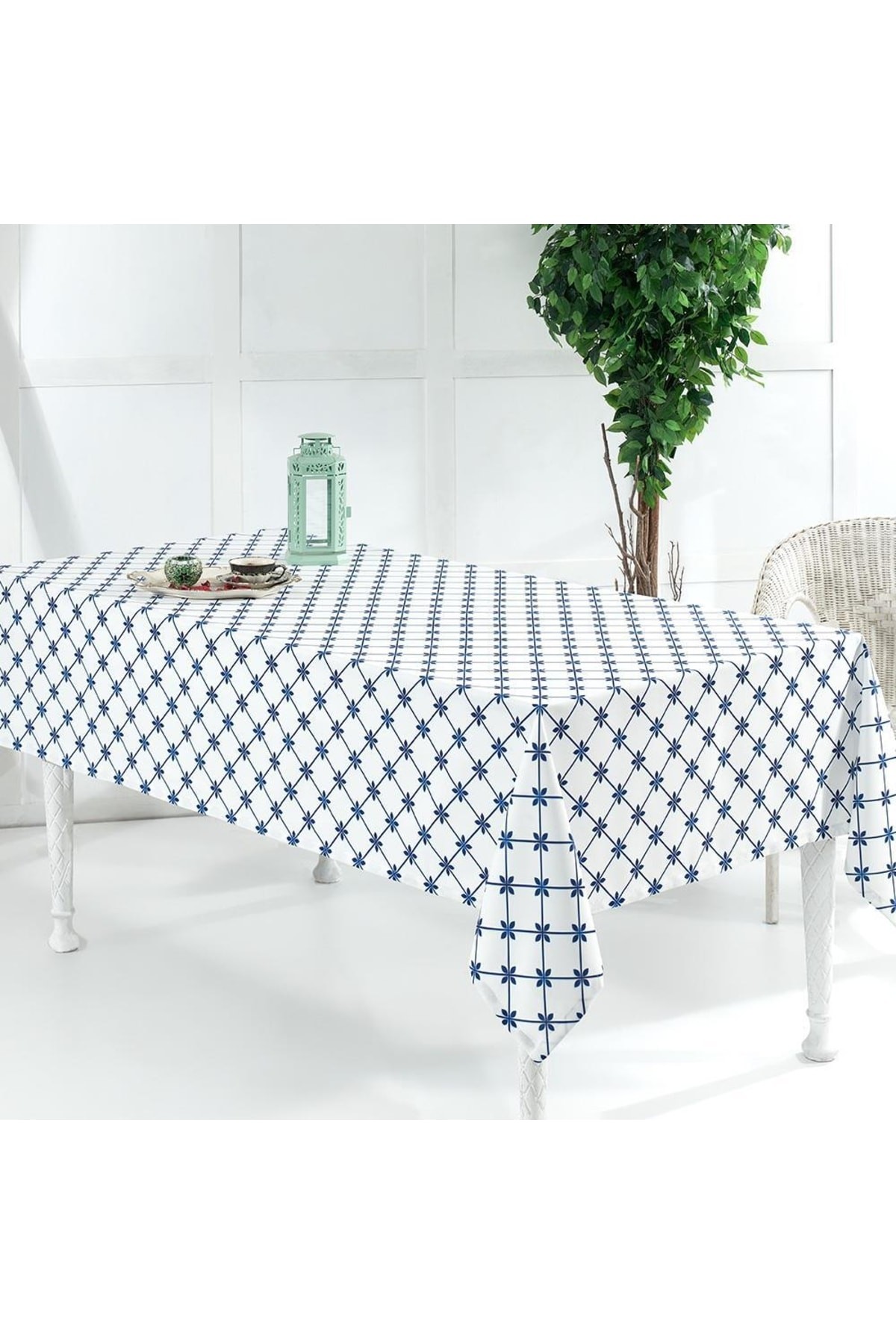 Digital Printed Aster Blue Tablecloth