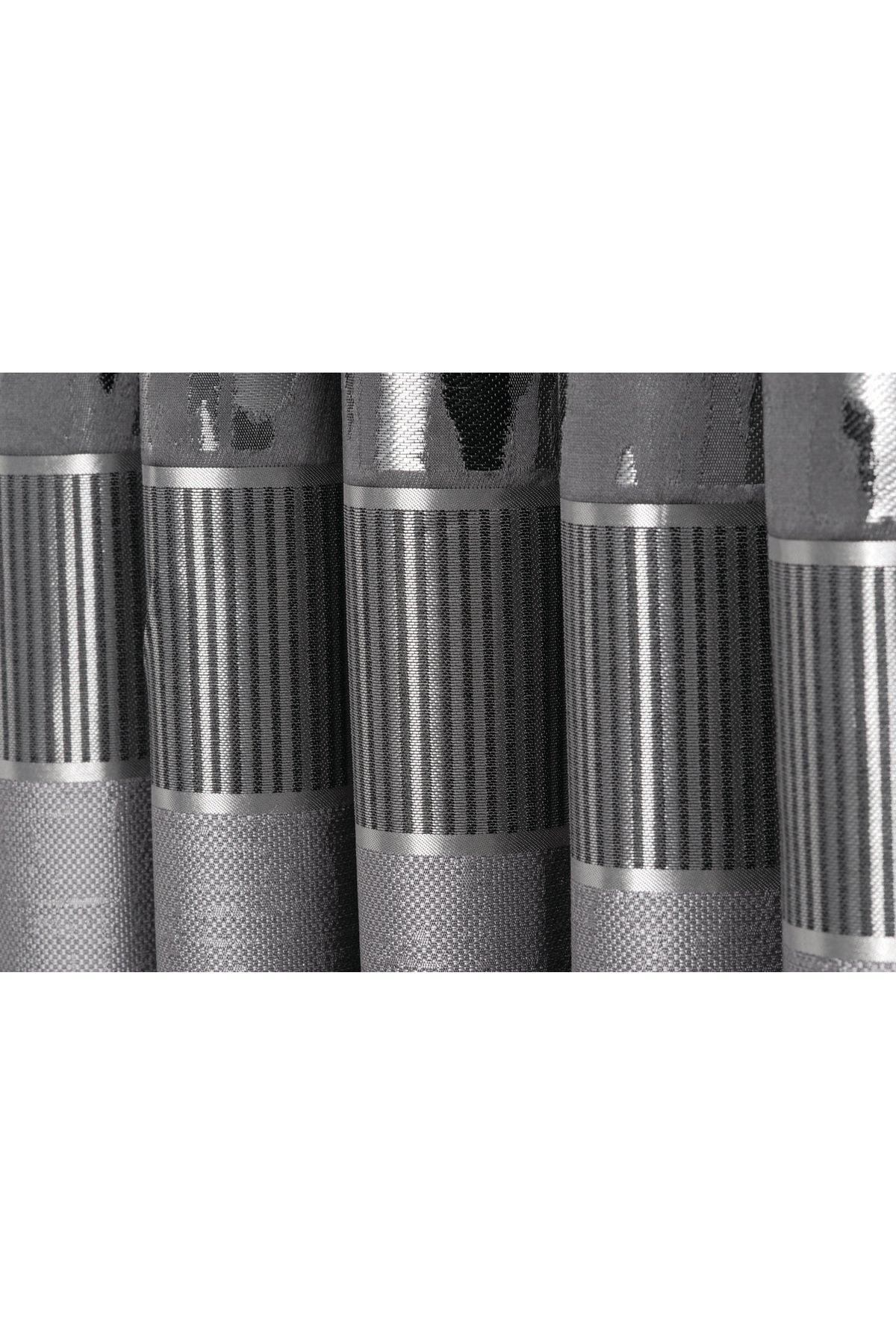 Anthracite Panel 1x3 Closed Pleated Background Curtain