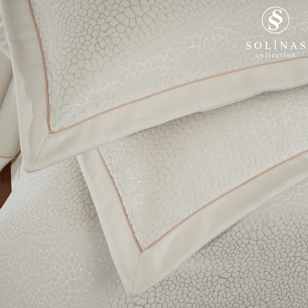 Solinas Collection Solmira Krem Kenarı Biyeli Çift Kişilik Yatak Örtüsü