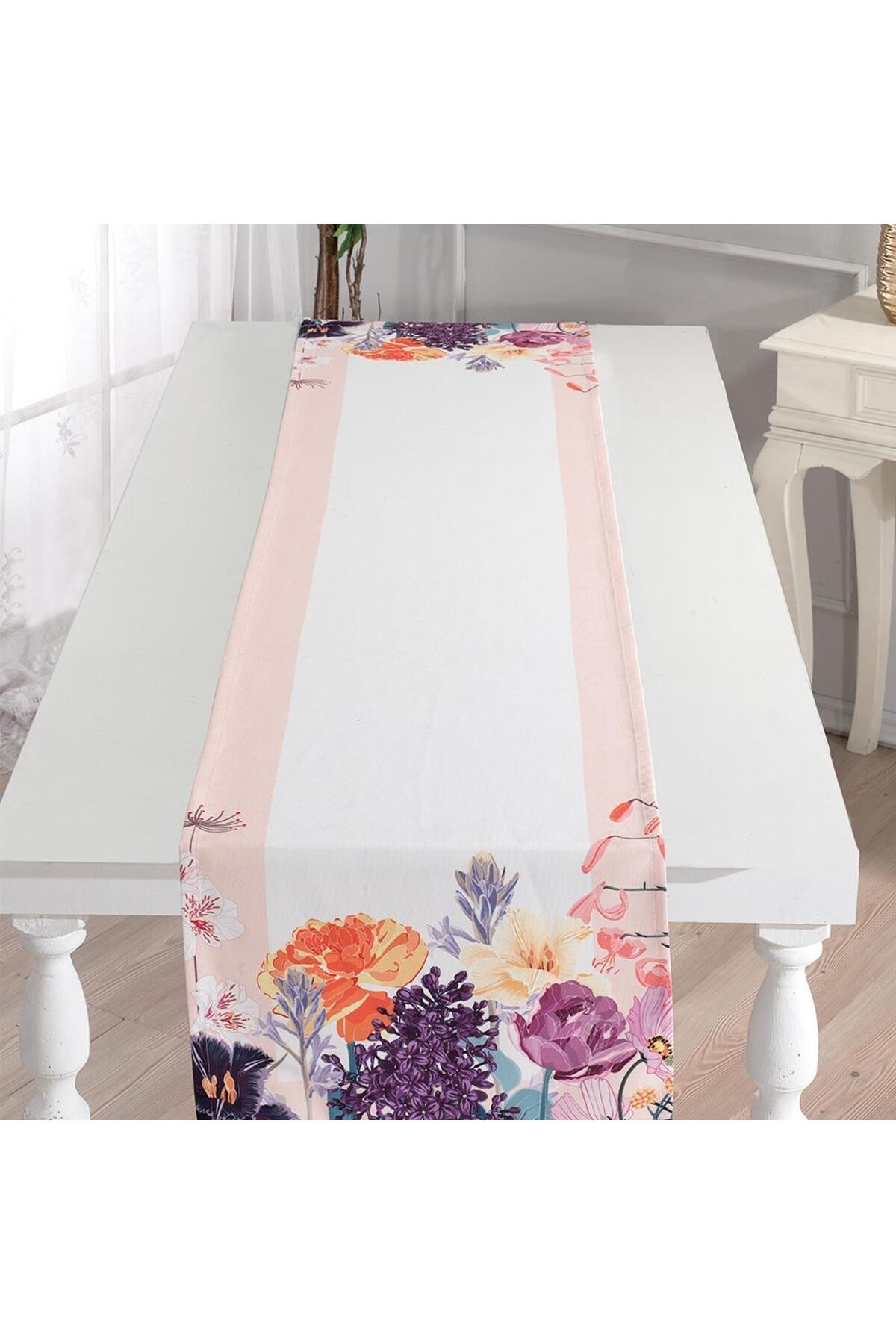 Digital Printed Lily White - Salmon Runner