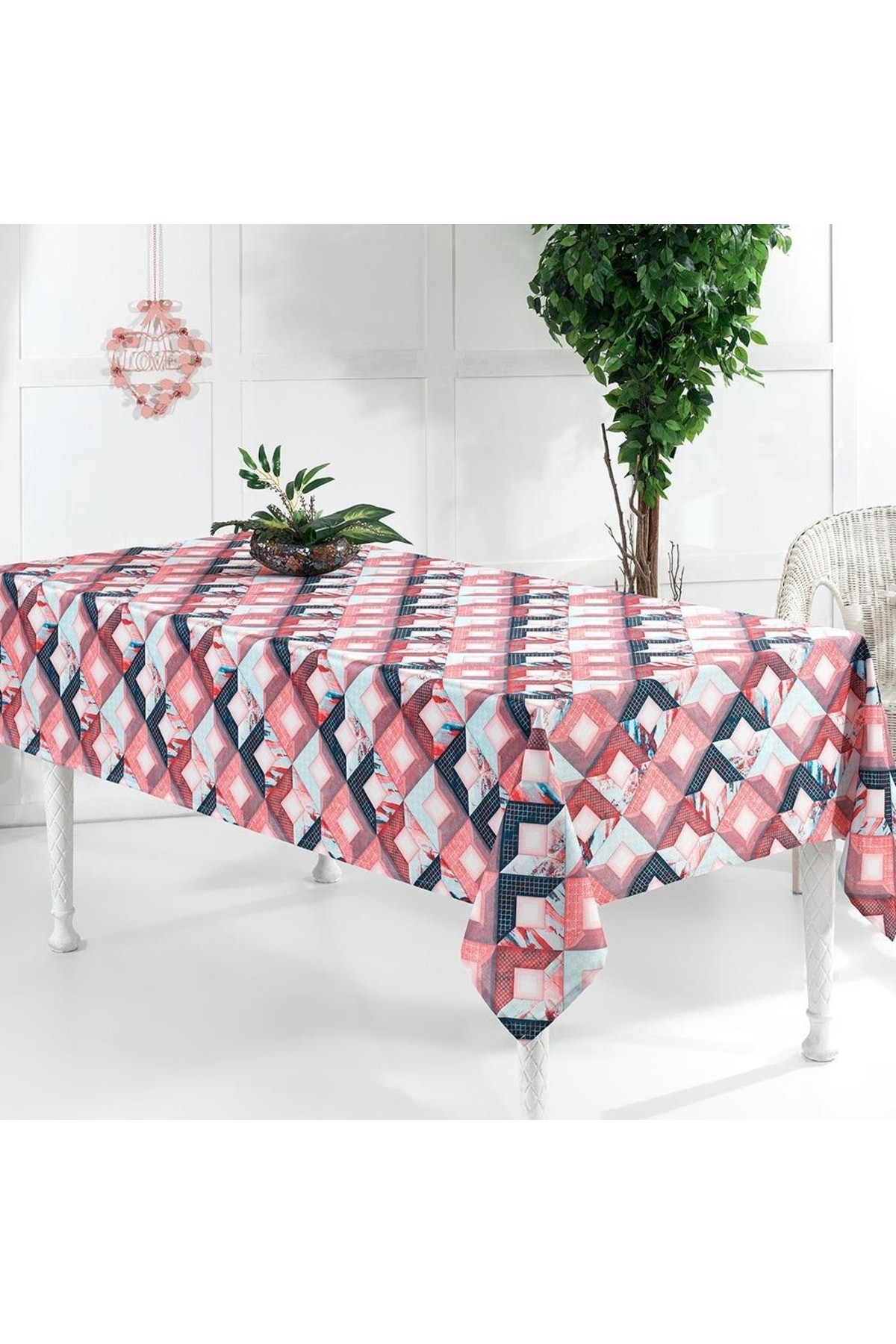 Digital Printed Colorful Coral Tablecloth