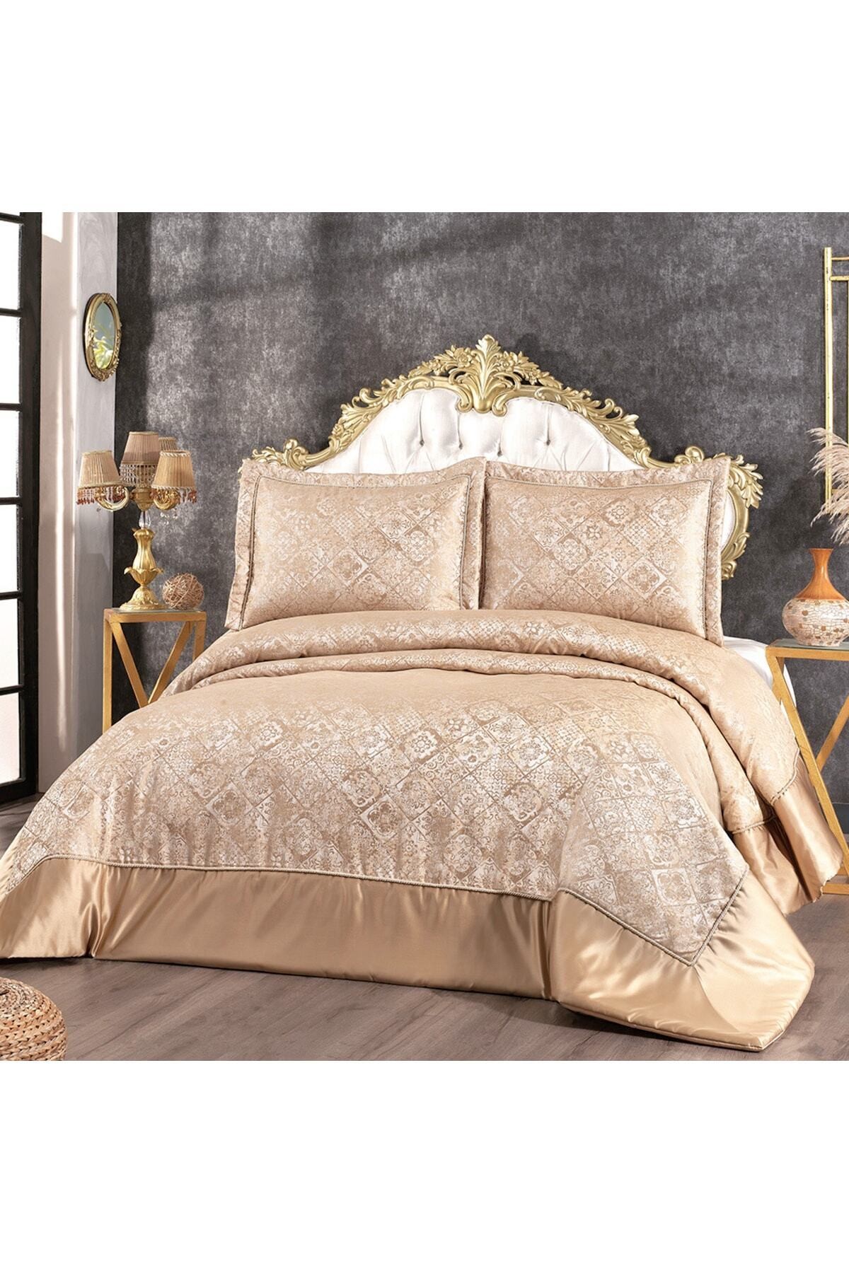 Elegante Serena Cappuccino Double Dowry Bedspread