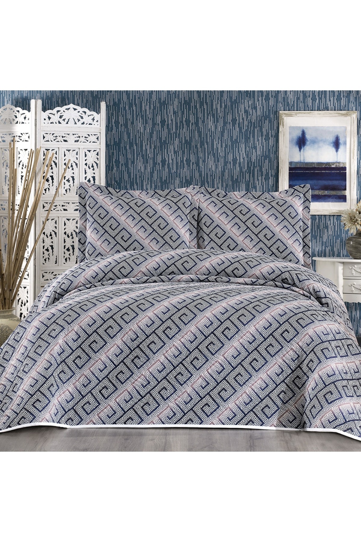 Roman Purple Double Digital Printed Bedspread