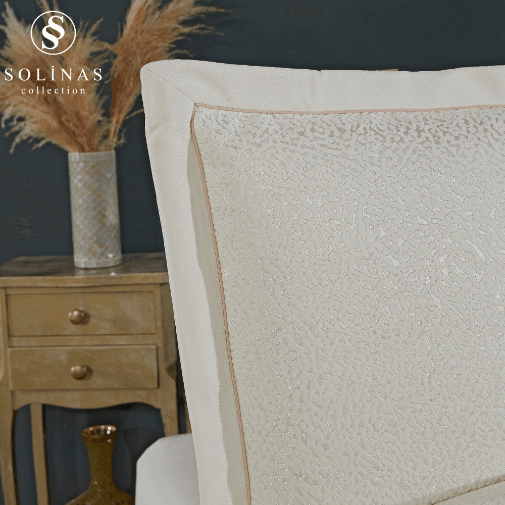 Solinas Collection Bellamira Krem Kenarı Biyeli Çift Kişilik Yatak Örtüsü