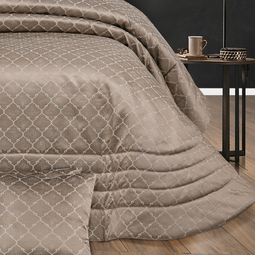 Solinas Collection Victoria Kahve Çeyizlik Çift Kişilik Yatak Örtüsü