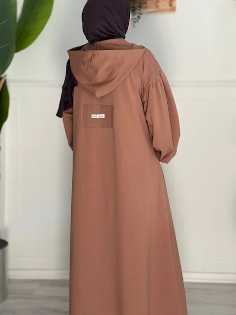 Sweat kapüşonlu ferace (cappucino)