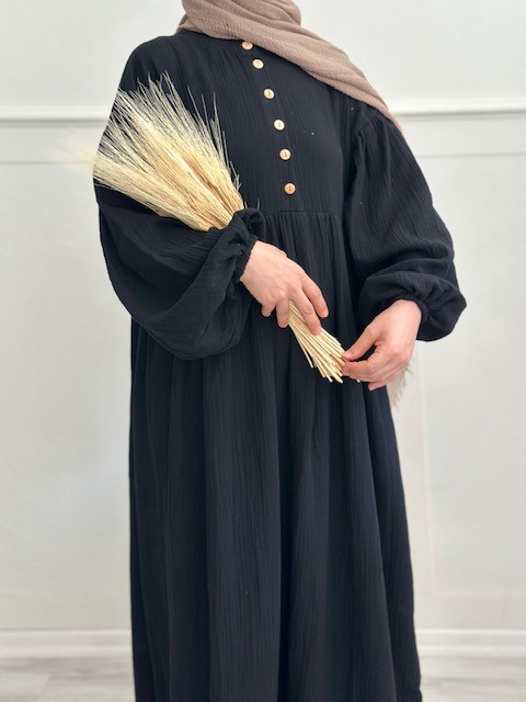Rüya müslin elbise (siyah)