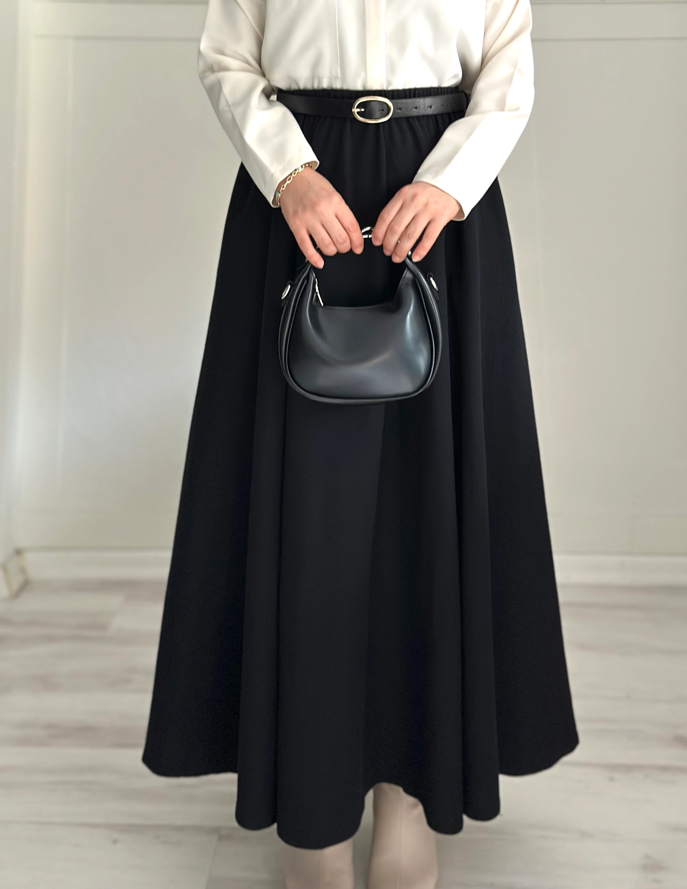 Kiloş triko etek (siyah)