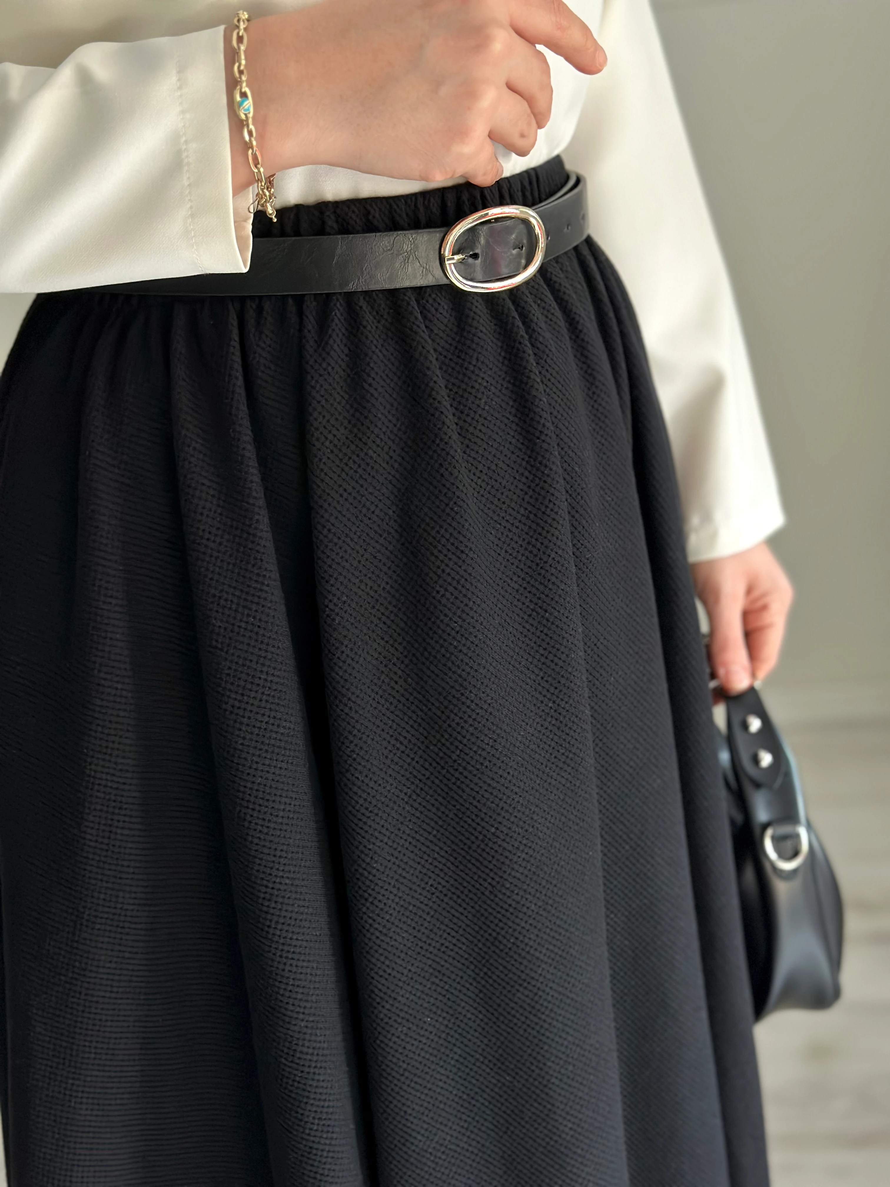 Kiloş triko etek (siyah)