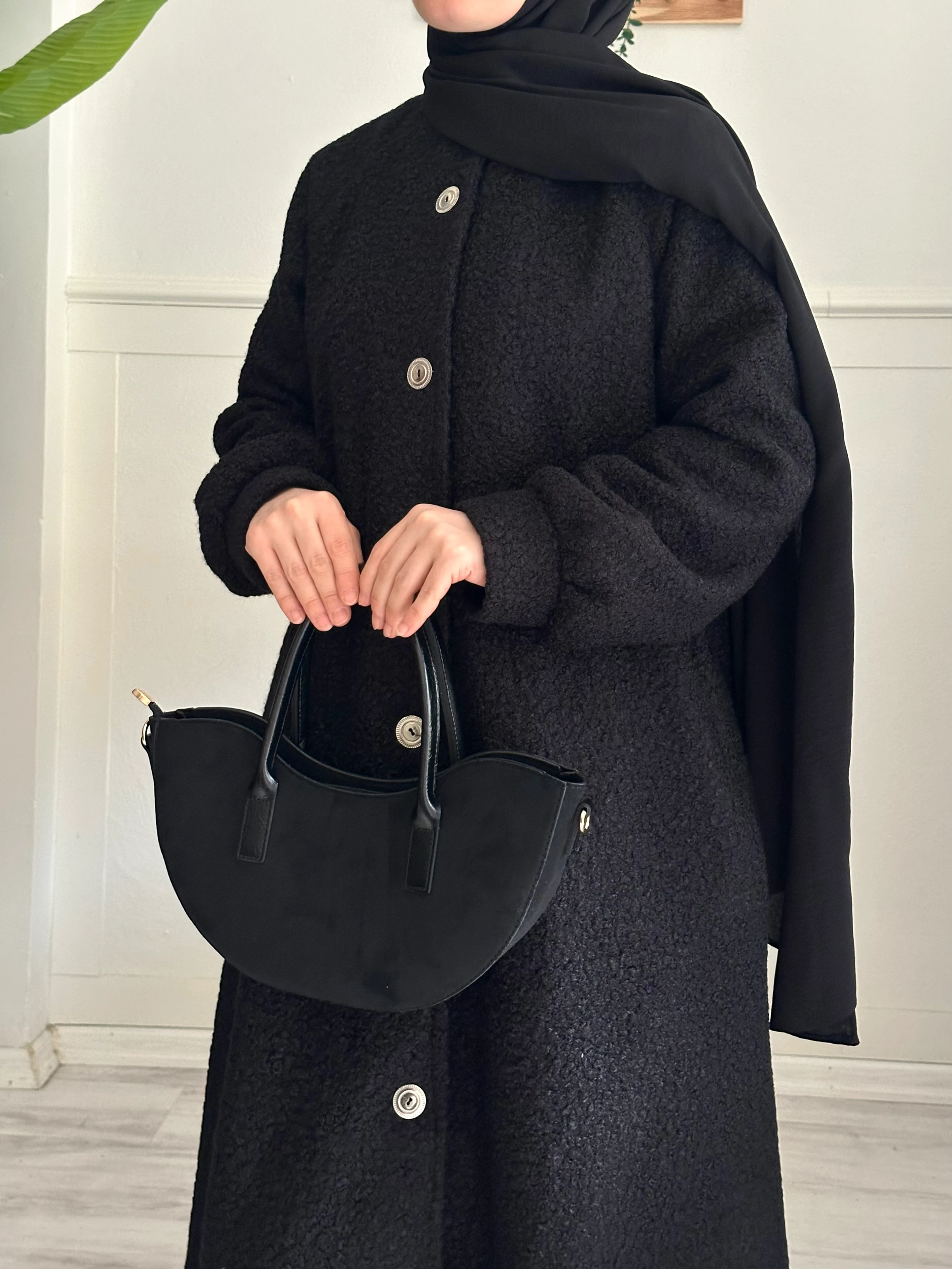 Buklet kaşe kaban (siyah)