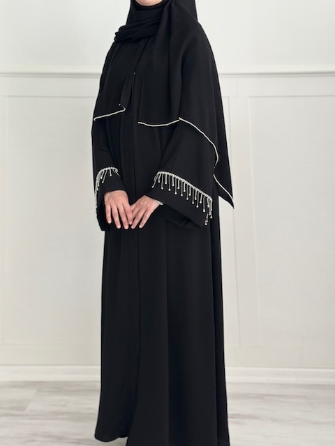 Farah abaya şal takım (siyah)