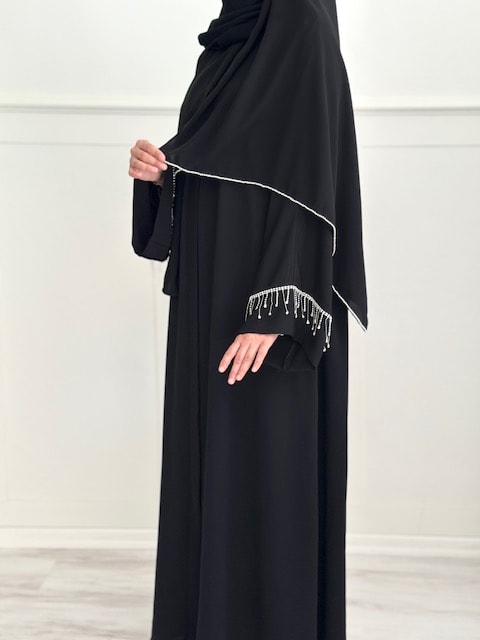 Farah abaya şal takım (siyah)