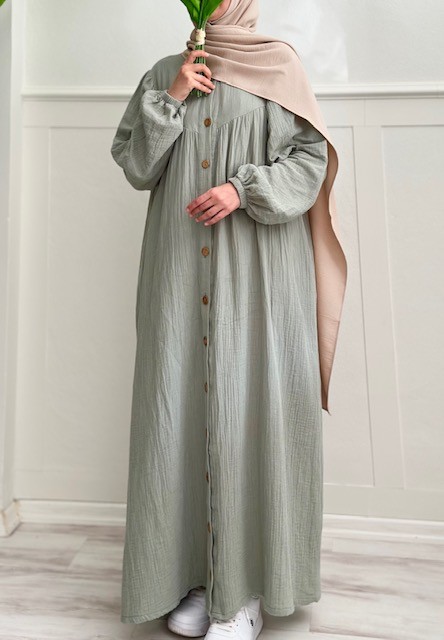 Müslin pamuk ferace (soft mint)