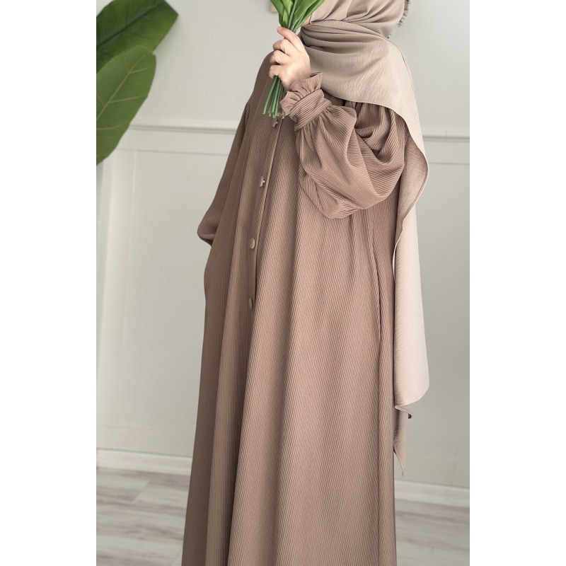 AHU FİTİLLİ FERACE (koyu bej)