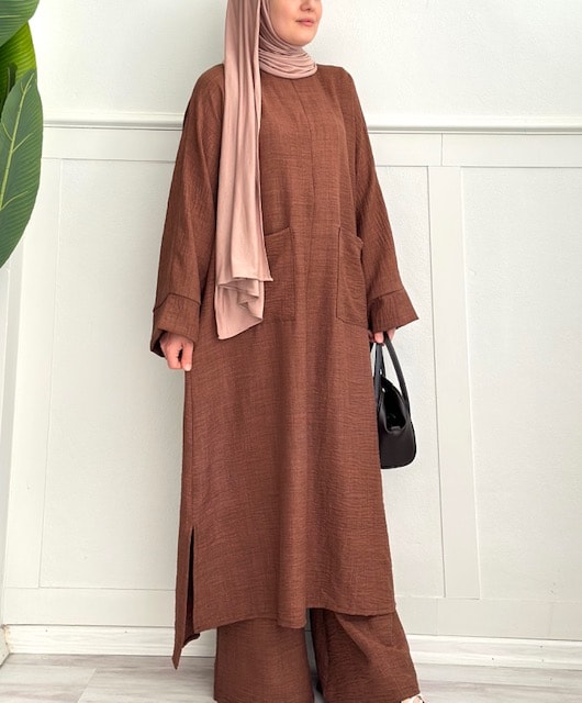 Hijab takım (kahve)