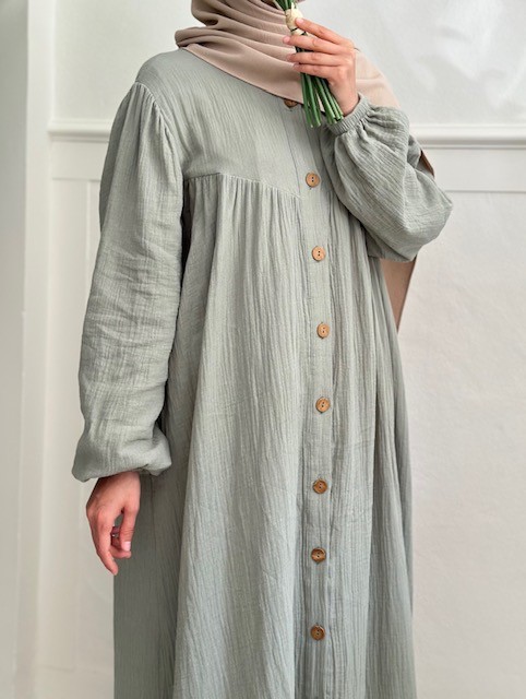 Müslin pamuk ferace (soft mint)