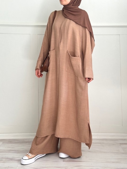 Hijab takım (sütlü kahve)