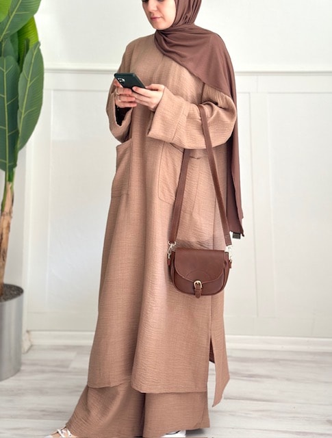 Hijab takım (sütlü kahve)