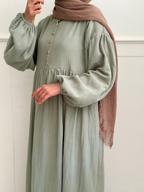 Rüya müslin elbise (soft mint)