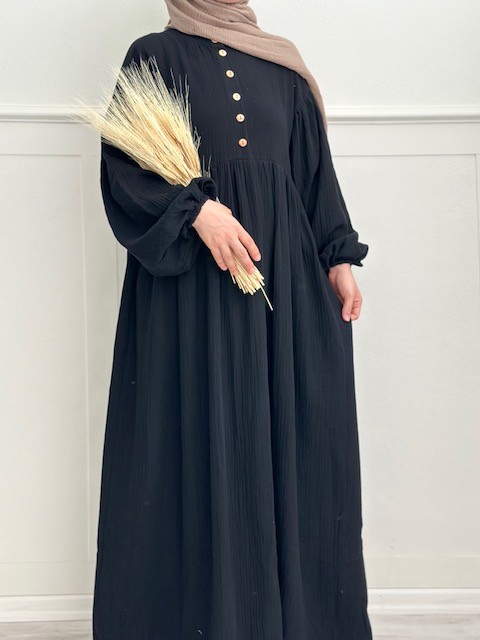 Rüya müslin elbise (siyah)