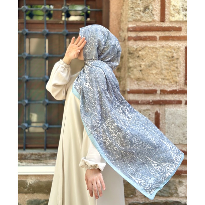Etnik desen şal (soft mint)