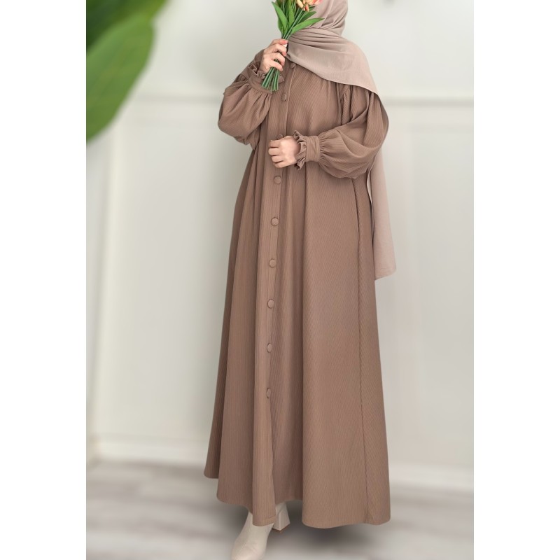 AHU FİTİLLİ FERACE (koyu bej)