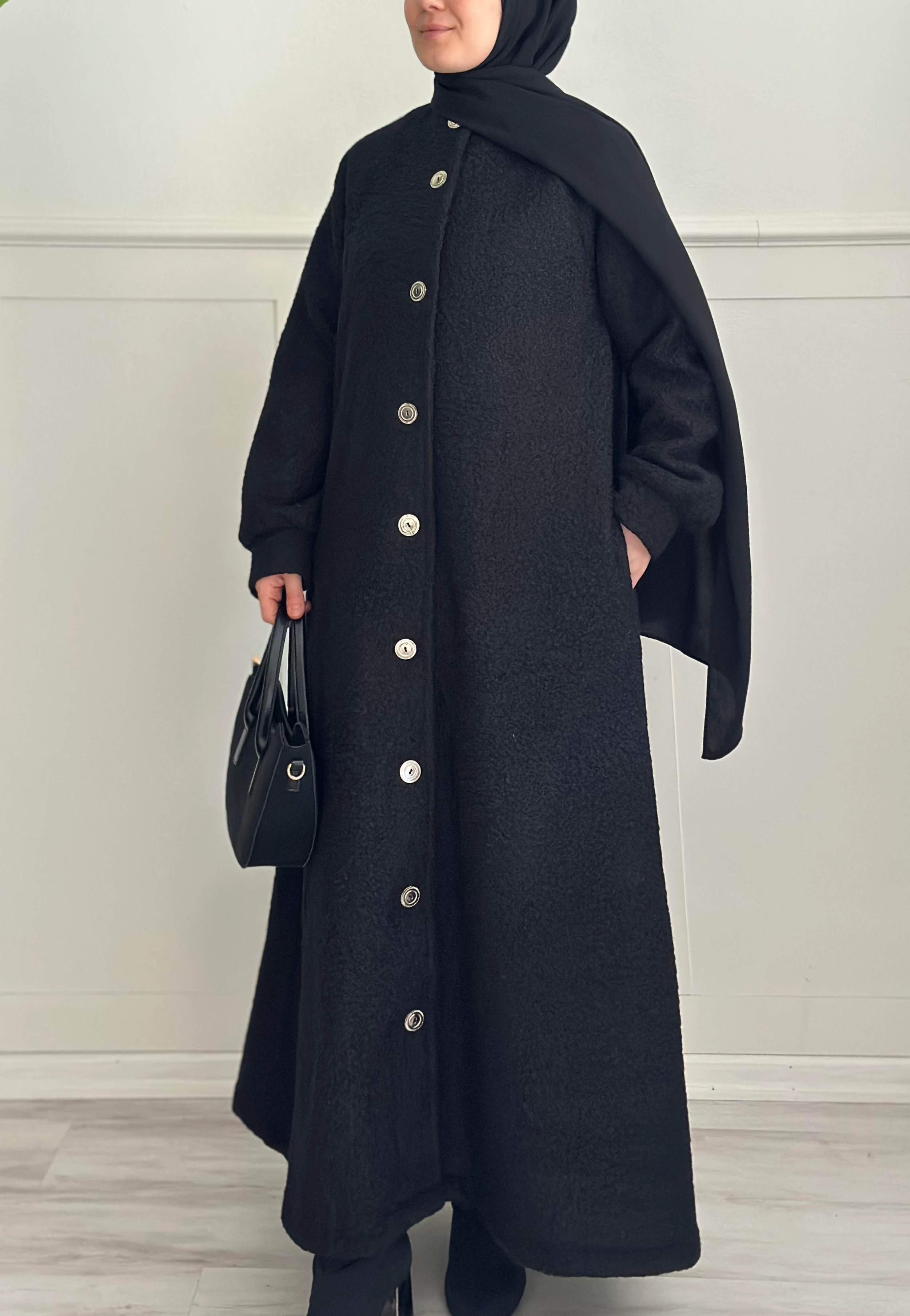 Buklet kaşe kaban (siyah)