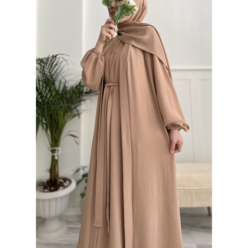Aksa abaya takım (sütlükahve)