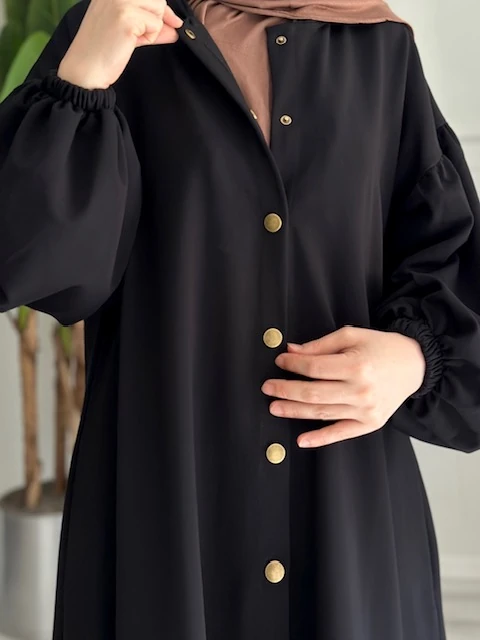 Sweat kapüşonlu ferace (siyah)