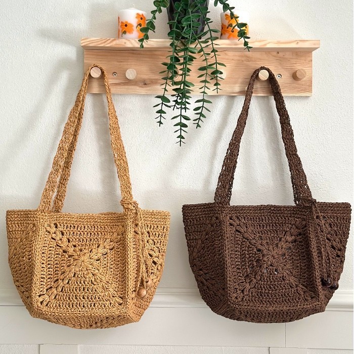 Motif desen hasır çanta