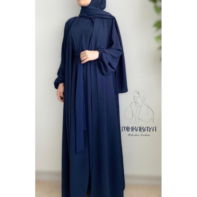 Aksa abaya takım (lacivert)