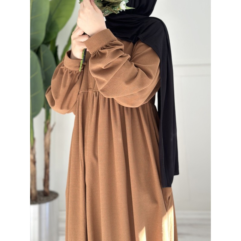 Aişe triko ferace (karamel)