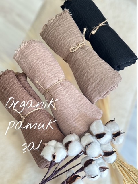 Organik pamuk şal (cappucino)