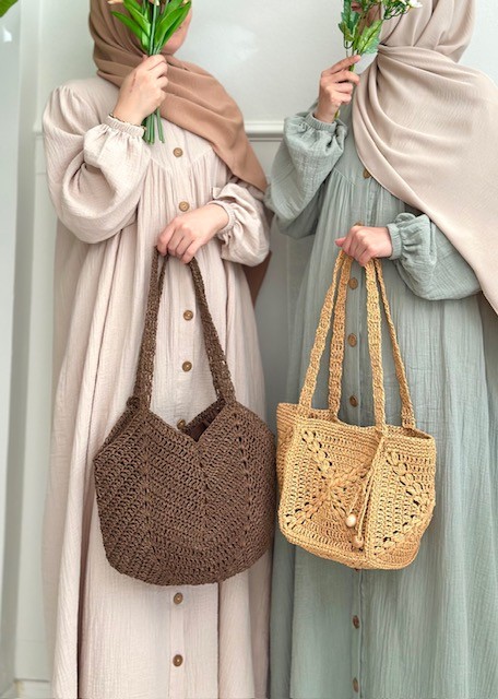 Motif desen hasır çanta