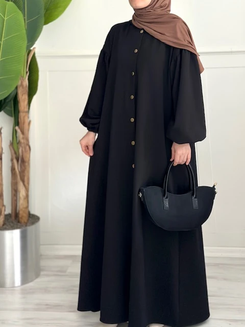 Sweat kapüşonlu ferace (siyah)