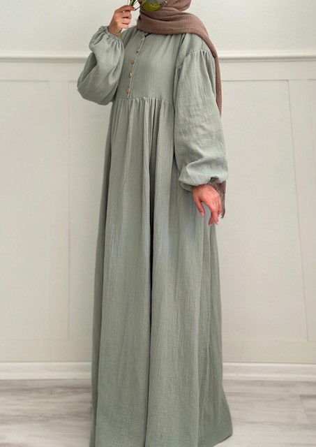 Rüya müslin elbise (soft mint)