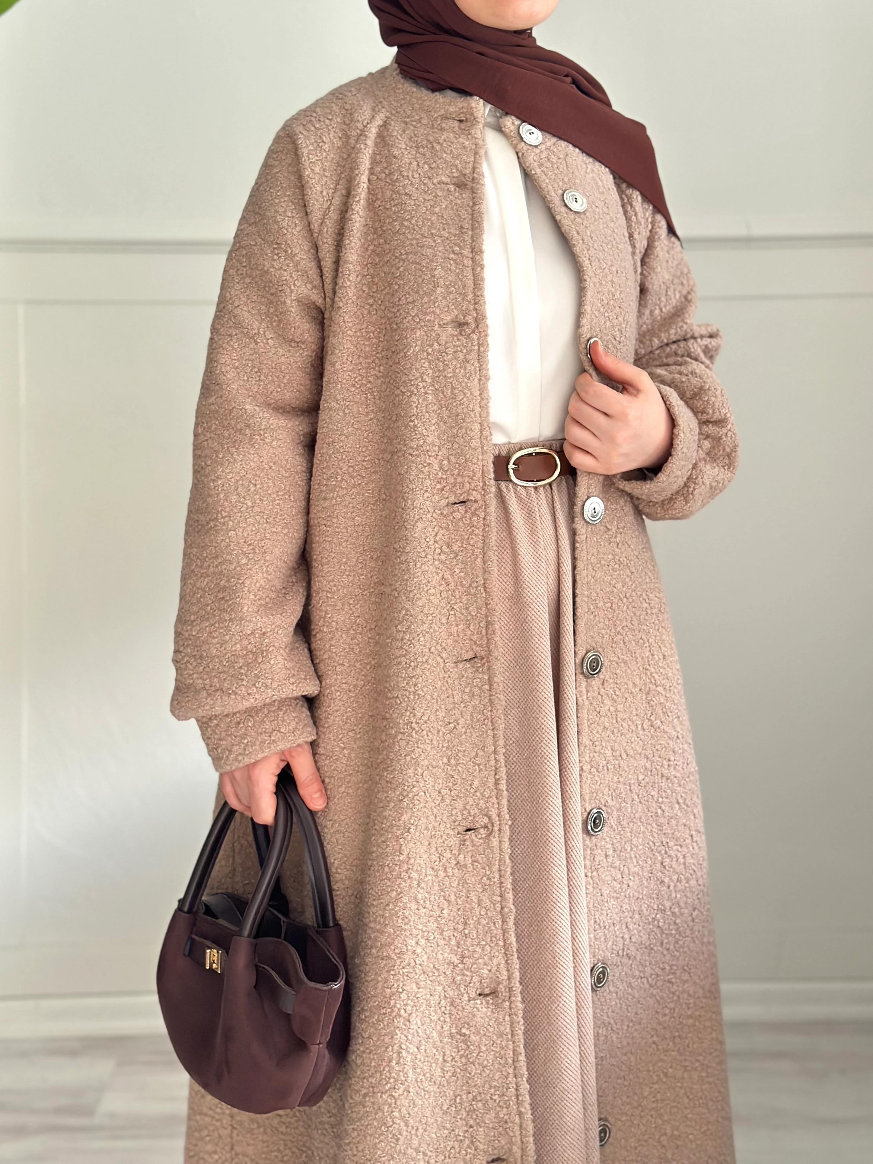 Buklet kaşe kaban (bej)