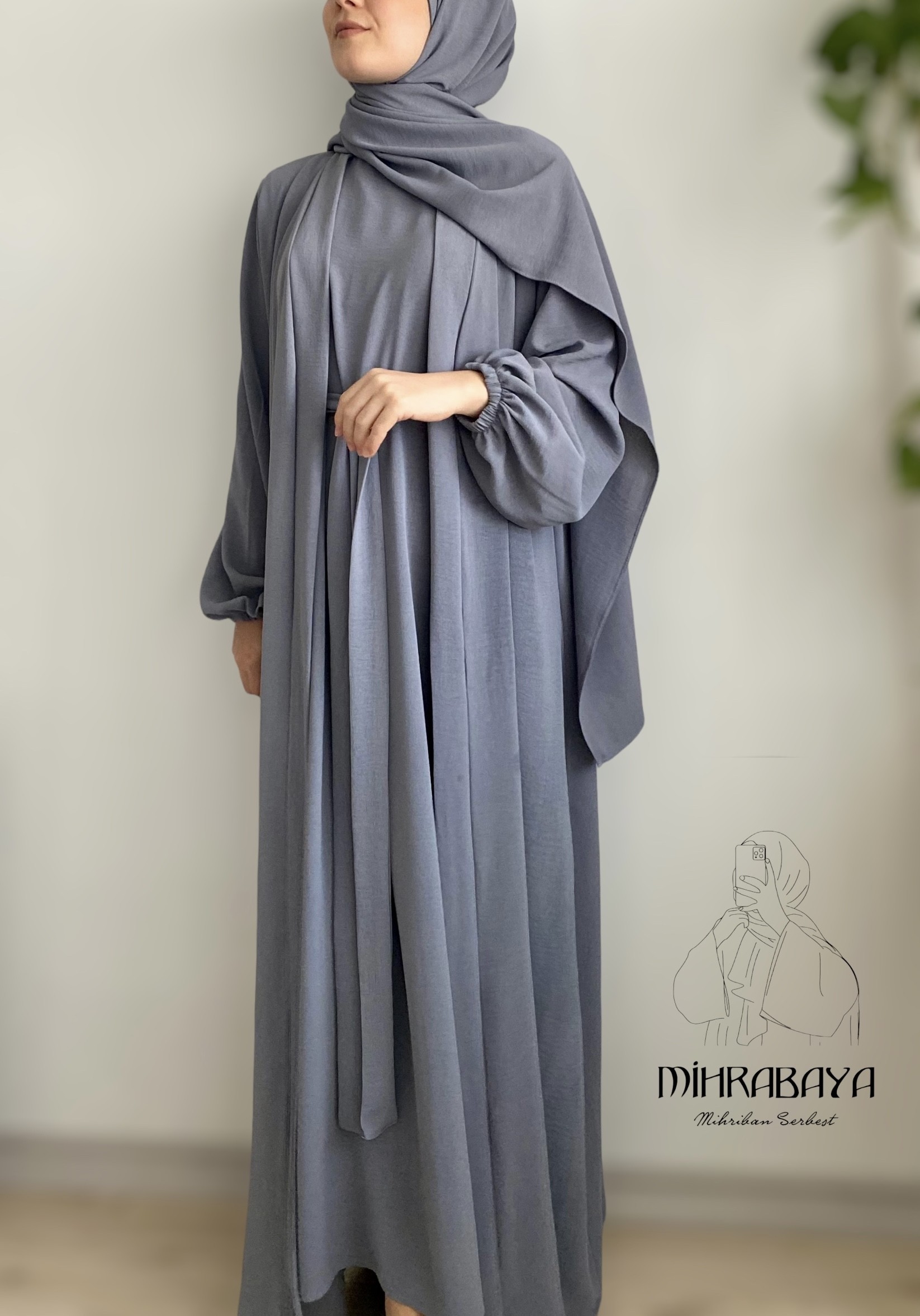 Aksa Abaya takım (gri)