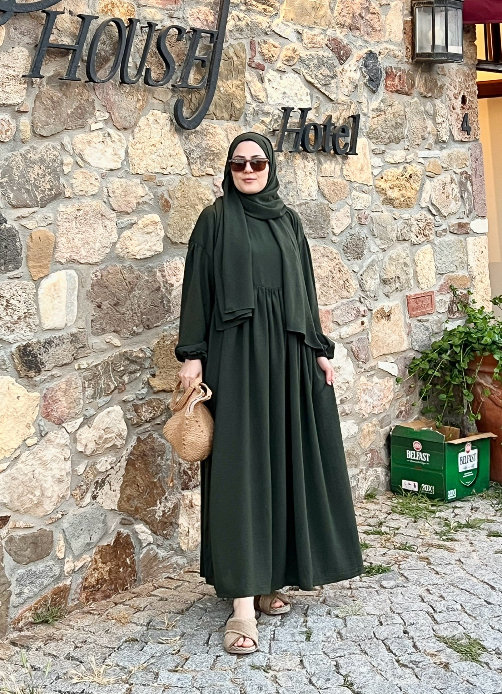 Eftalya elbise (haki)