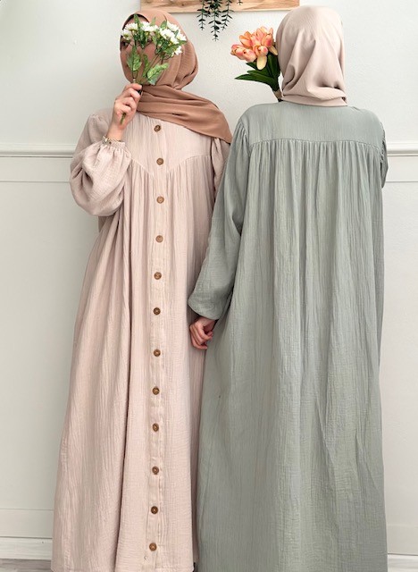 Müslin pamuk ferace (soft mint)