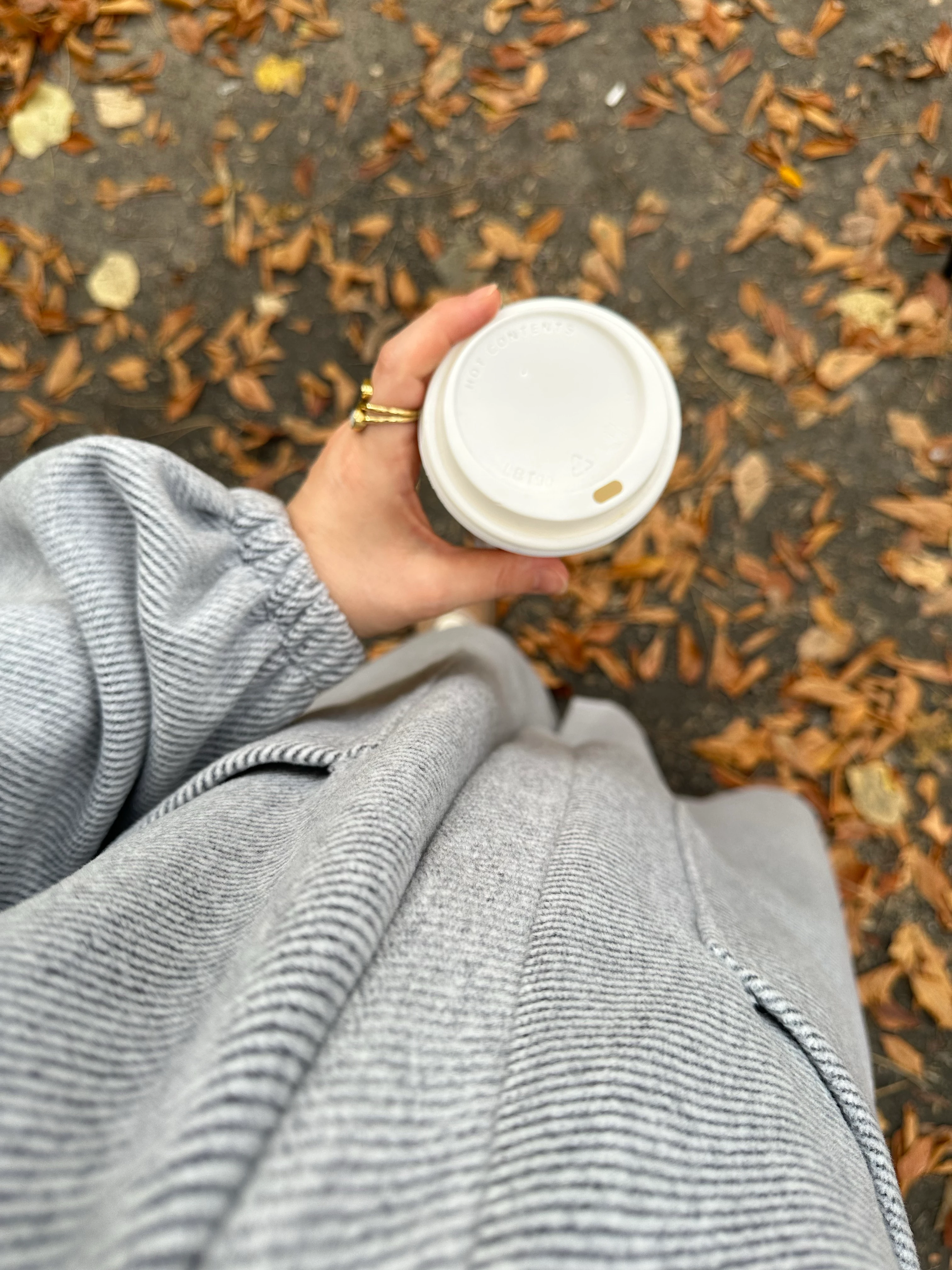 Elmina kaşe kaban (desenli gri)