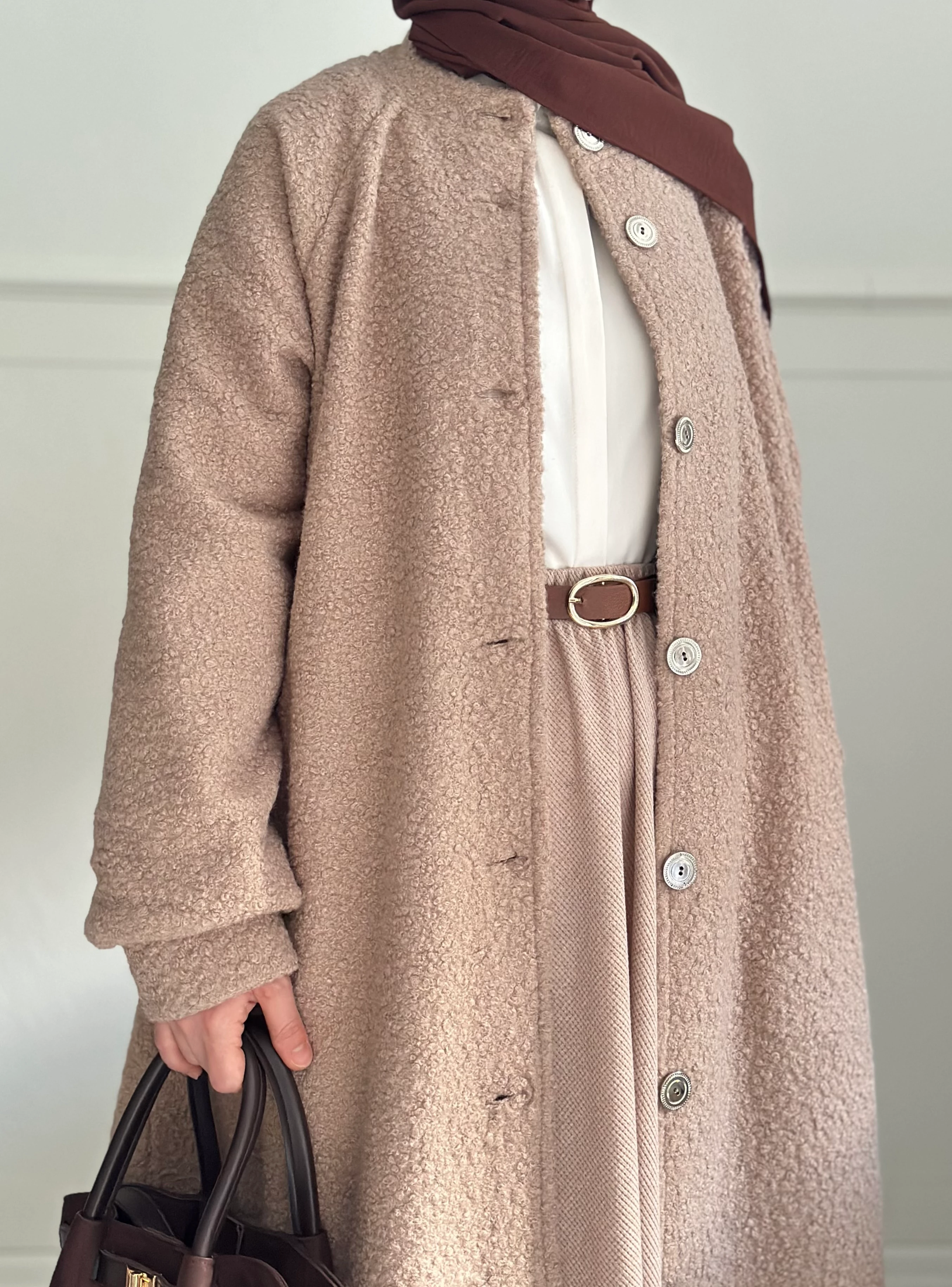 Buklet kaşe kaban (bej)