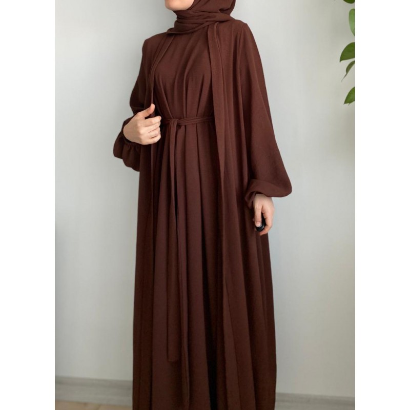 Aksa abaya takım (kahve)