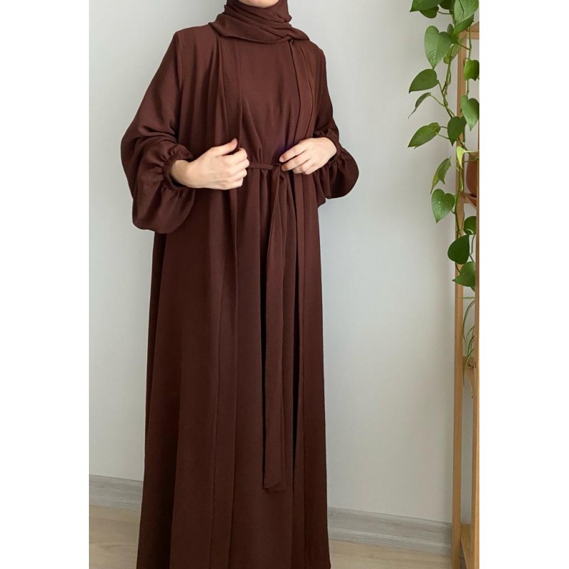 Aksa abaya takım (kahve)