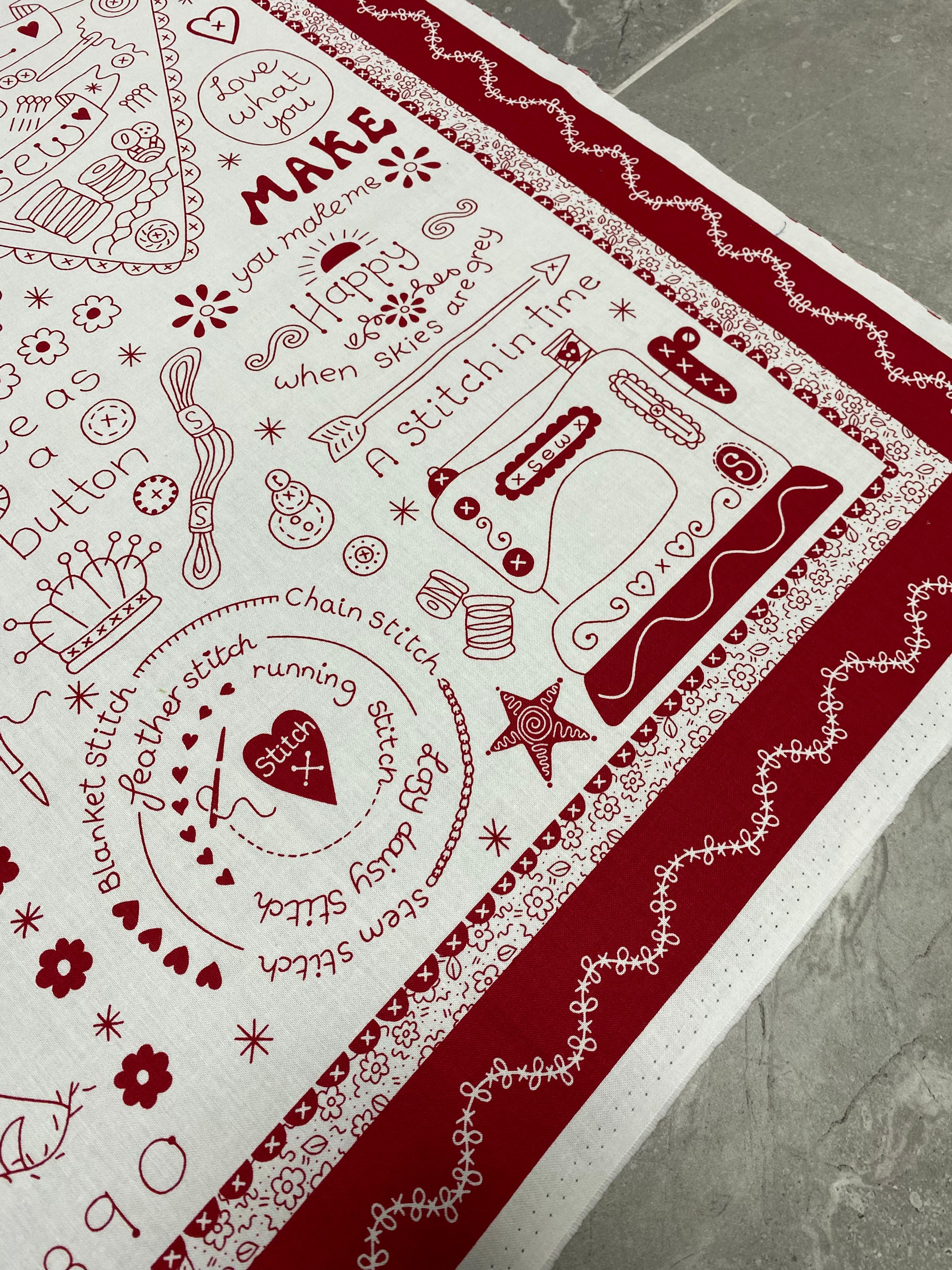 PANEL- Redwork panel-Say it With a Stich