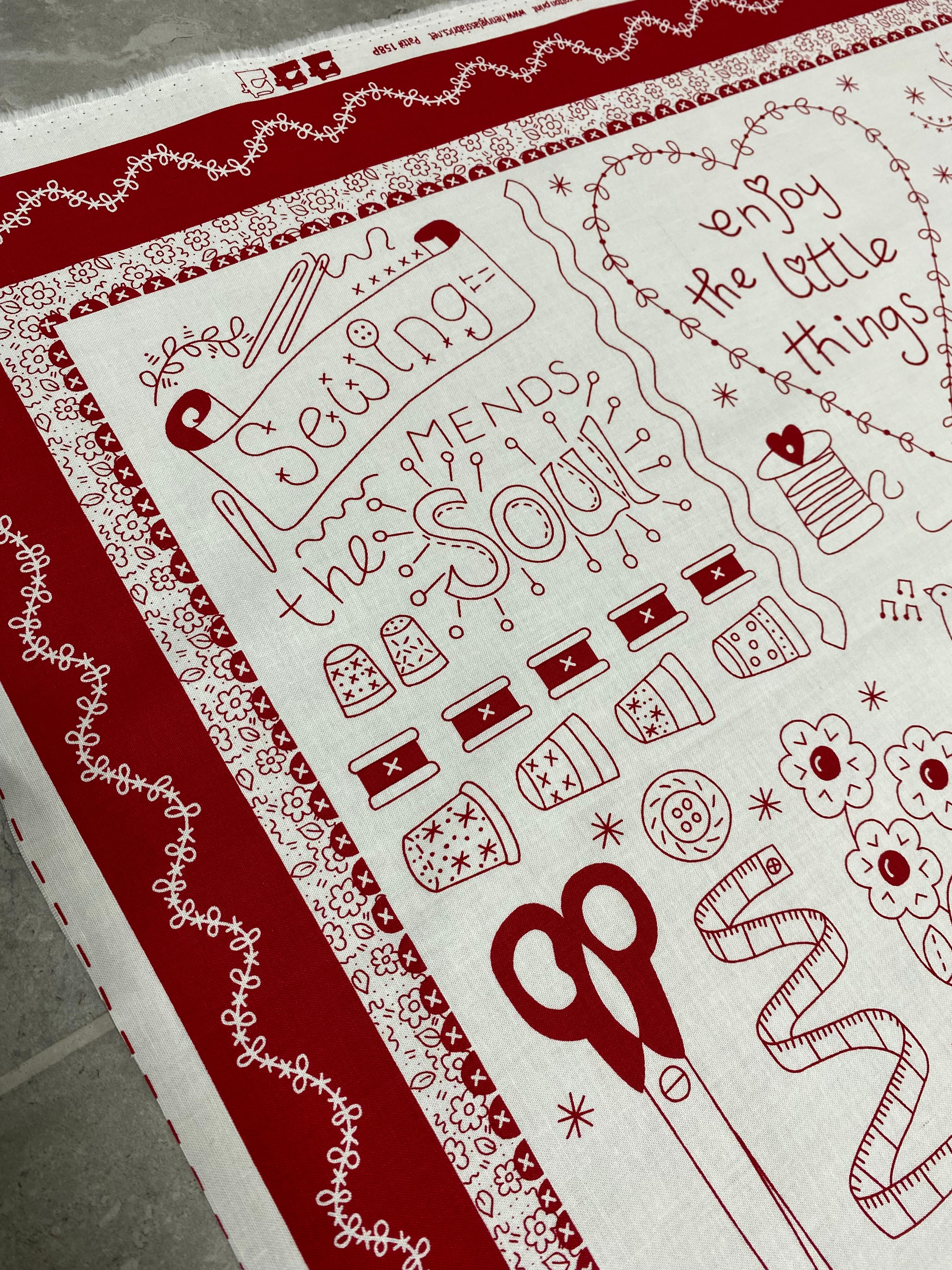 PANEL- Redwork panel-Say it With a Stich